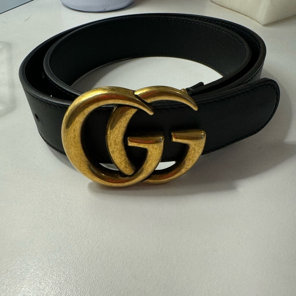 Gucci authentic GG harmony wide belt gold